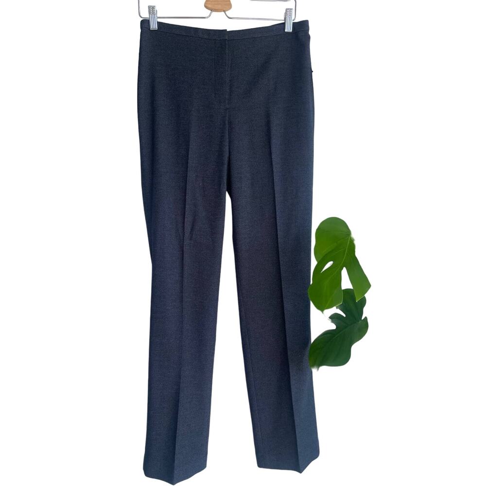 TAHARI black gray haze unlined career dress Terry pant trouser pants